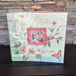 NEW K&CO 12x12 POST-BOUND 20 PAGE SCRAPBOOK SW NATURE THE BUTTERFLY GARDEN